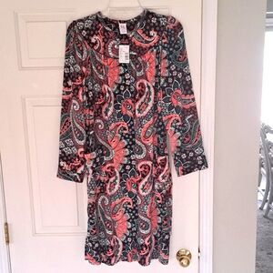 GS house dress NWT soft duster robe floral snap grandma mumu. Size Small.